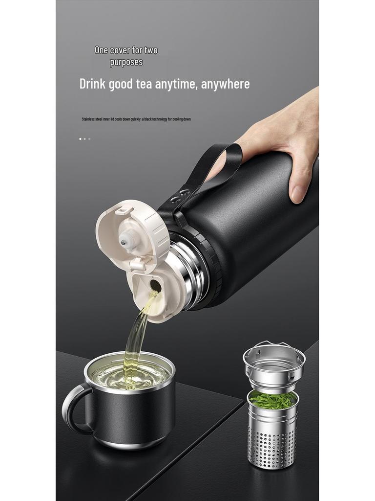 Men's Large Stainless Steel Insulated Mug, 2023 Edition - Portable Tea & Water Kettle Cup.