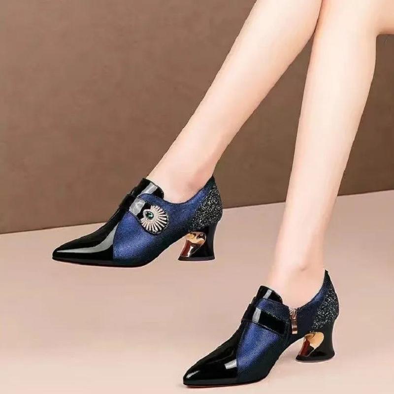 Botas Femininas Women Fashion Plus Size White Stiletto Heel Boots Lady Casual Black Spike Heel Warm Winter Shoes A690