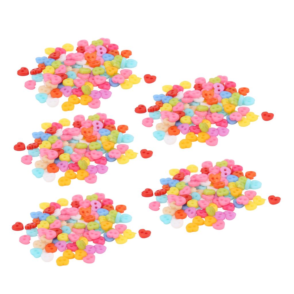 500 Pcs Mix Buttons Environmentally Friendly Materials Sturdy Candies Color Button for Clothing