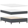 Box Spring Bed in Dark Grey and White 140 x 190 cm Cord Fabric