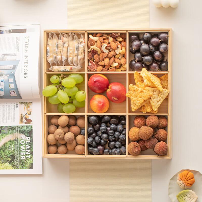 Ningzhao Wooden Multi-Compartment Snack Tray with Lid