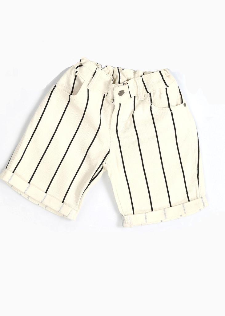 Pantaloni scurți din Gabardin în dungi