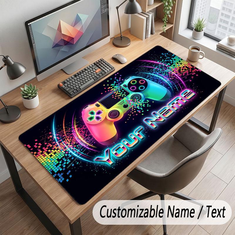 Spielcontroller-Thema Benutzerdefiniertes Mauspads Personalisierter Druck Name Text Schreibtischunterlage Für Home Office Tischdekoration