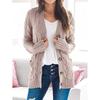 Autumn Winter Women Long Sleeve Knitted Cardigan Single Breasted Solid Color V Neck Loose Sweater Outwear Oversize S-3XL