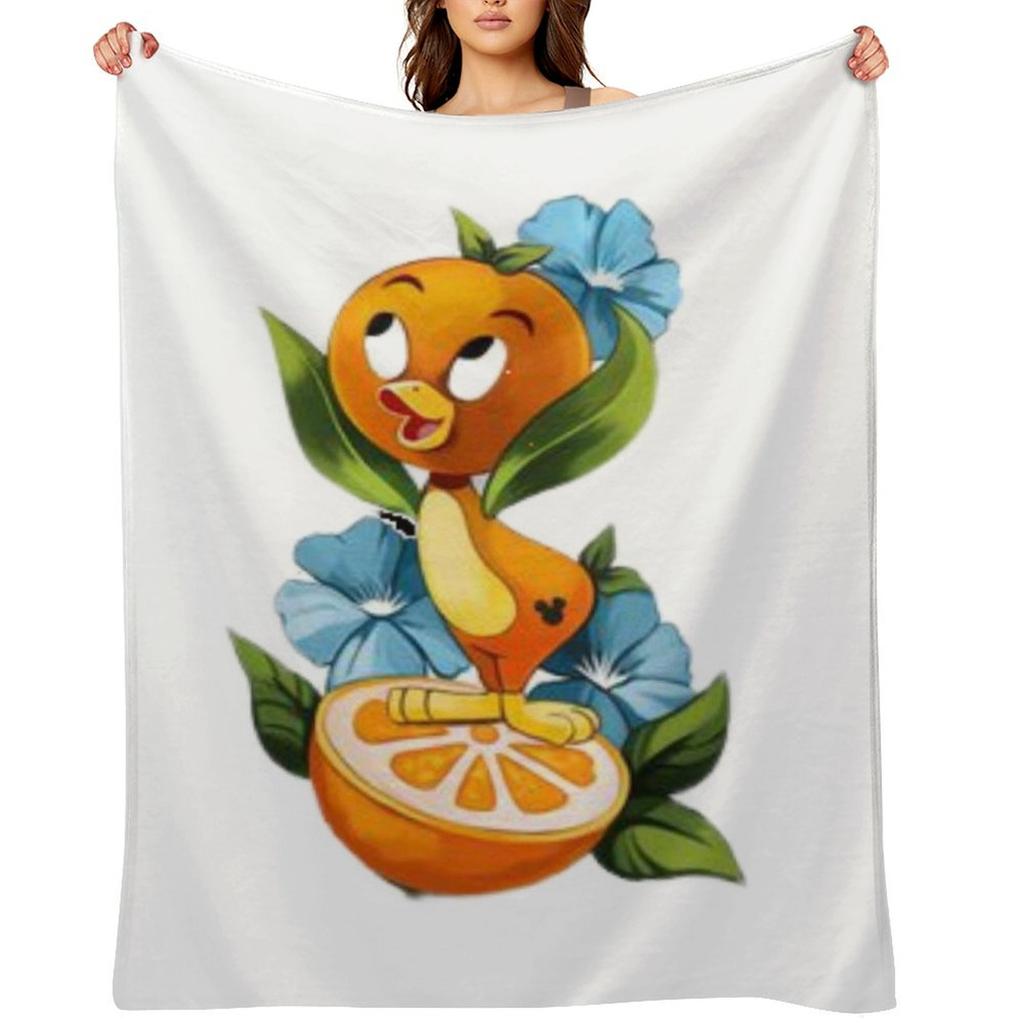 Cute Orange Bird Throw Blanket for winter Heavy Luxury Throw Personalized Gift Blankets