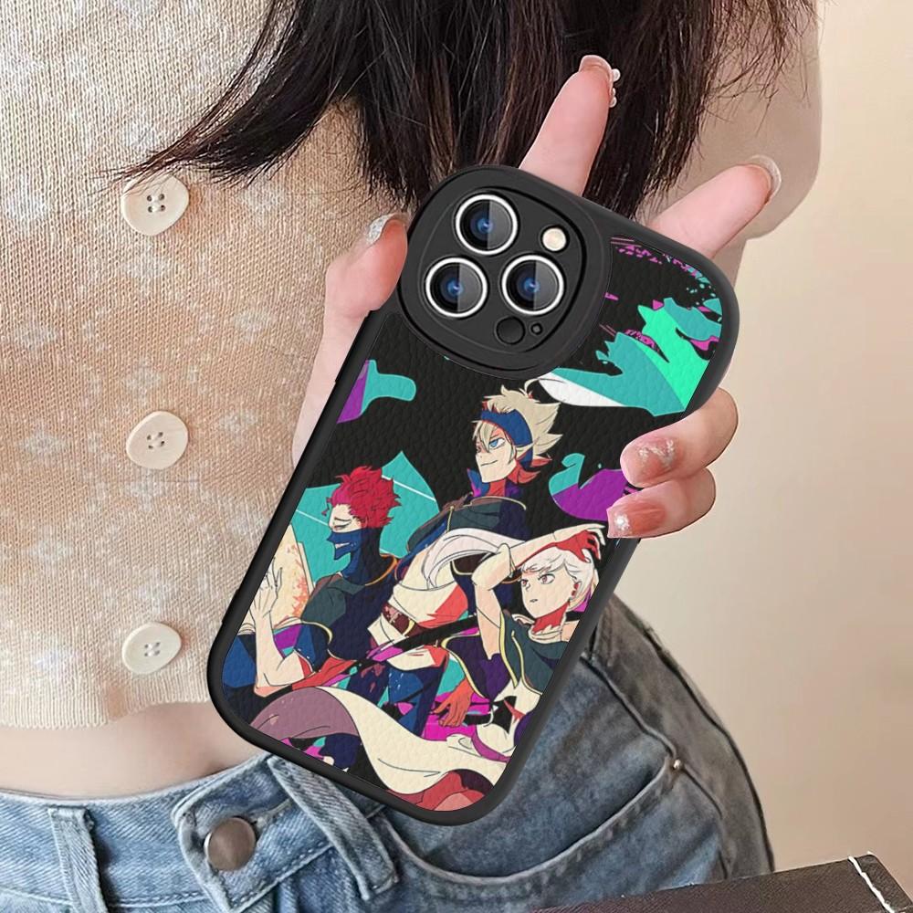 Black Clover Phone Case Hard Leather For IPhone 16 15 14 13 12 Mini 11 14 Pro Max Xs X Xr 7 8 Plus Fundas