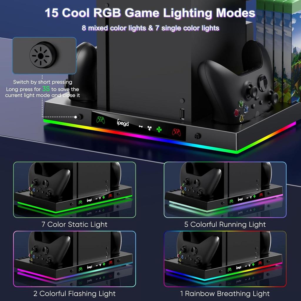 Ulepszona podstawka chłodząca do konsoli Xbox Series X, pionowy dostęp do stacji dokującej do ładowania