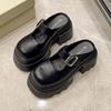 Fashion 10.5cm Microfiber Leather Platform Autumn Breathable Pumps Summer Spring Synthetic Chunky Heels Mary Jane Slipper Shoes