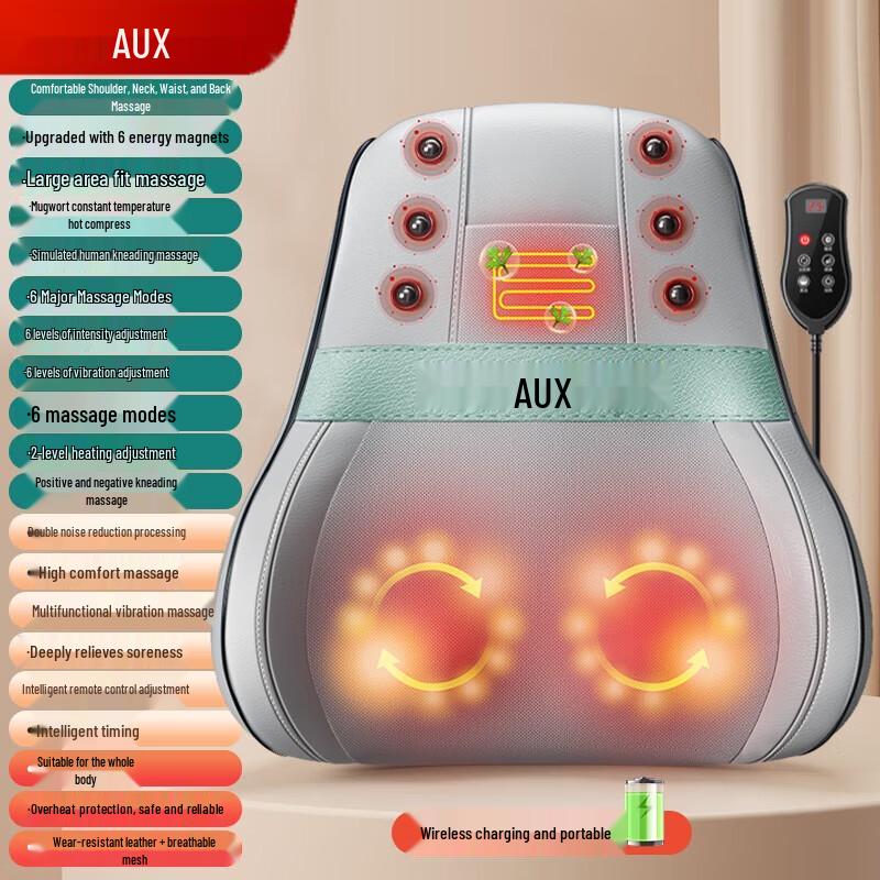 AUX Dual-Zone Rechargeable Massage Cushion