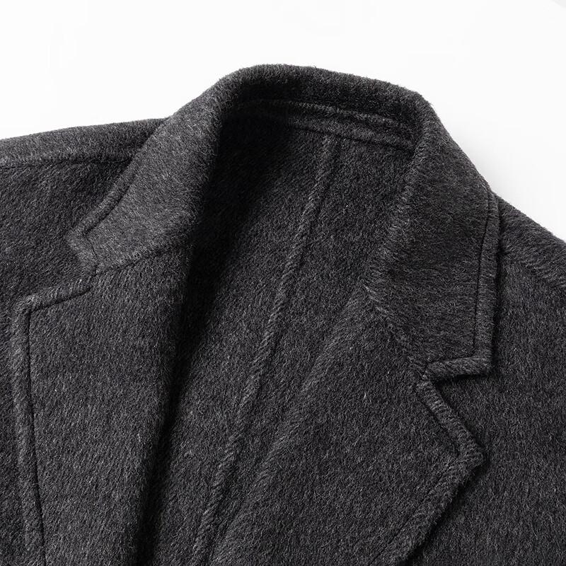FAPAI Men's Mid-Length Two-Button 69% Wool Blend Overcoat
