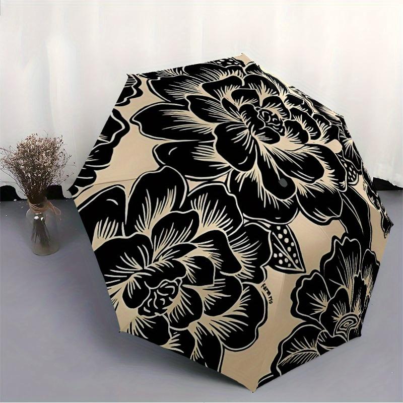 1pc Floral Pattern Automatic Open/close, All-Season Portable Folding Umbrella for Friends, Travel, Everyday, Events  Yy250812142