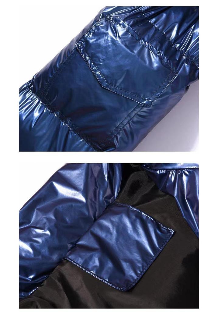 Herren Reflektierende Winter-Stehkragen-Baumwolljacke 2024