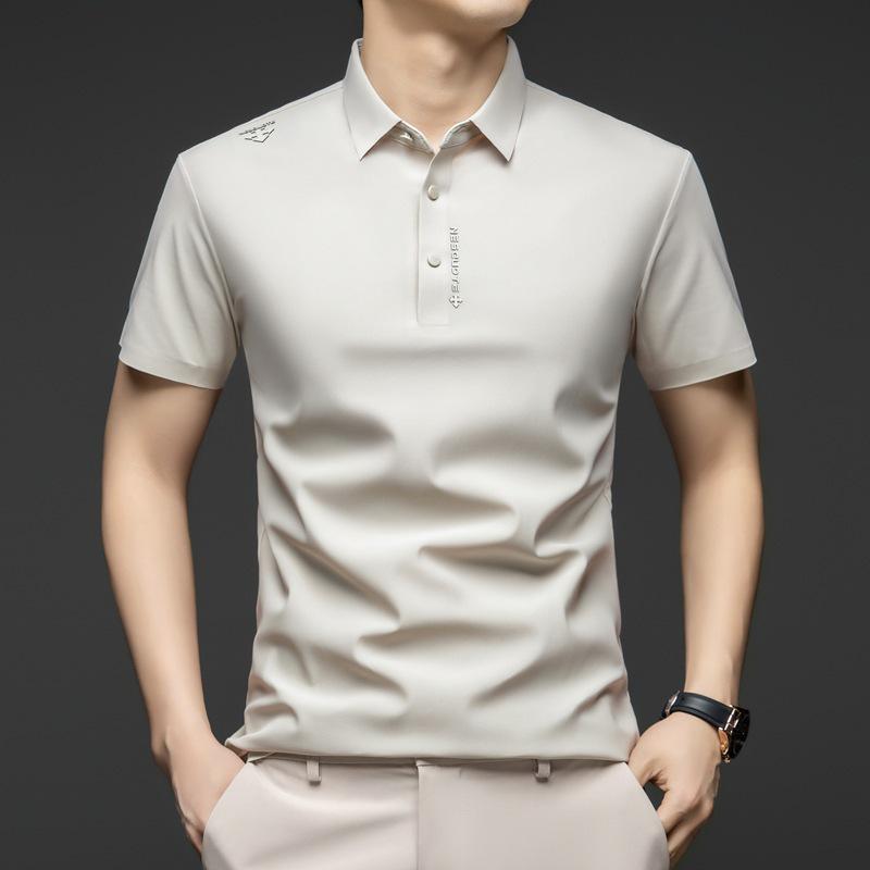 Men s Premium Luxury Short-Sleeve Polo Shirt - Summer Business Casual Lapel Top 4XL