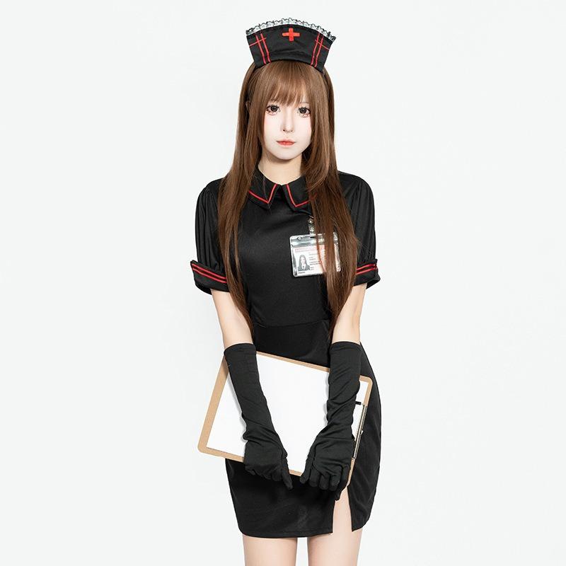 New Black Nurse Suit Anime Cosplay Costume
