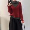 New Round Neck Pullover Sweater with Scarf, Women's 2025 Autumn and Winter Loose Design, Fashionable Knitted Top