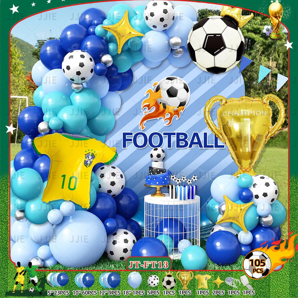 Boys Football Green Balloon Arch Birthday Football Party Decoration World Cup Themed Balloon Set