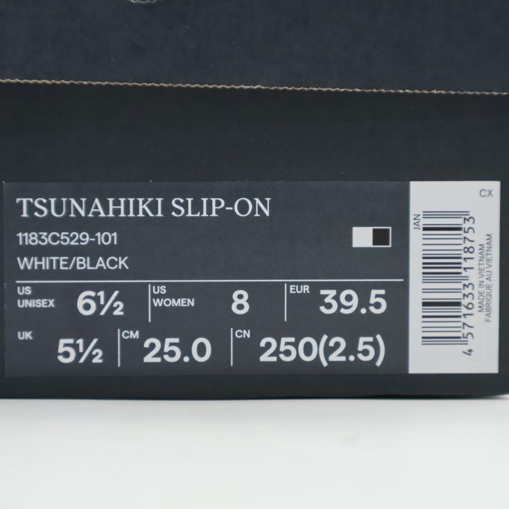1183C529-101 Onitsuka Tiger Tsunahiki Slip On White Black (Men's)