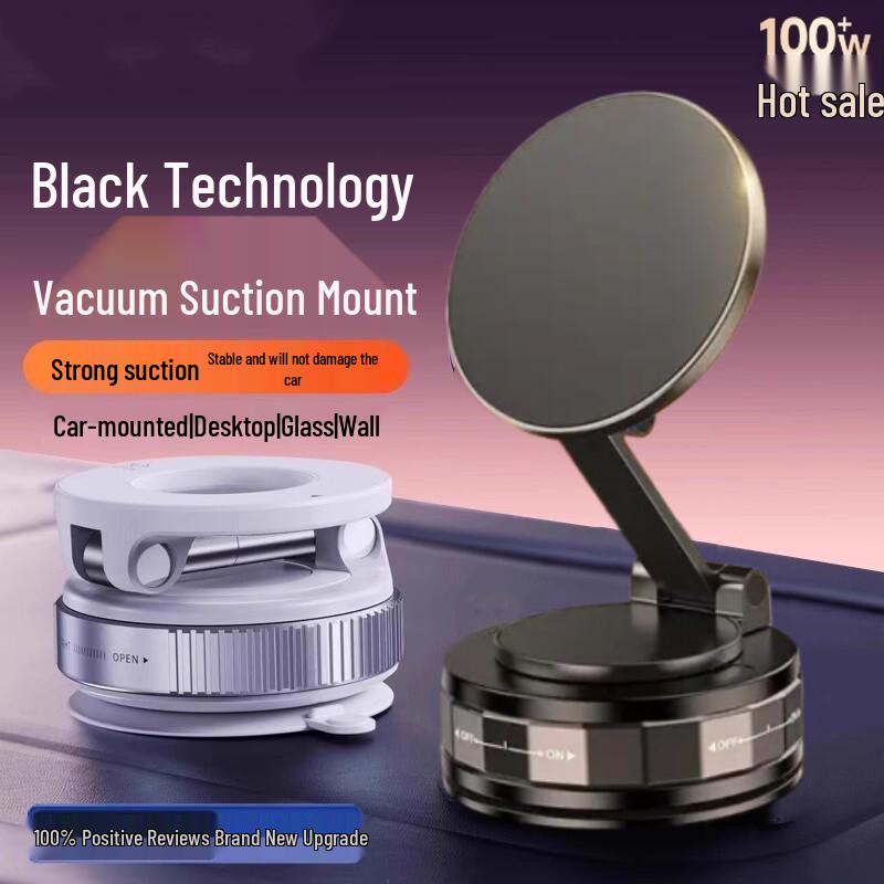 Magnetic Folding Car Phone Holder with Rotating Suction Cup