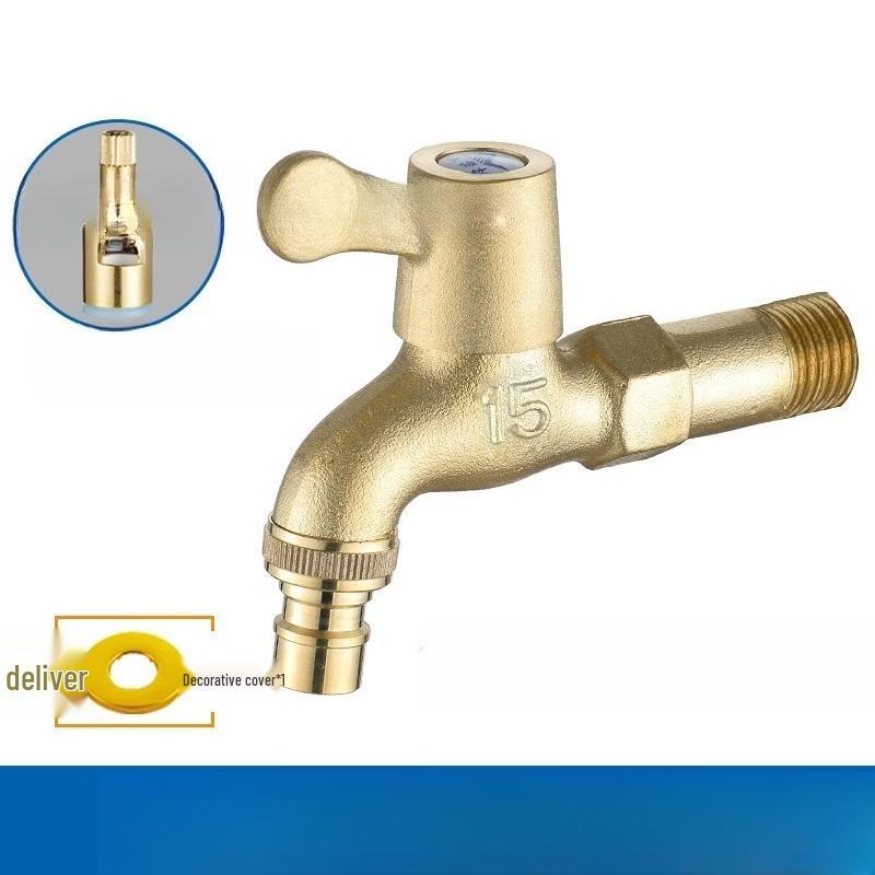 TLXT Brass Extended Washing Machine Faucet, G-Style