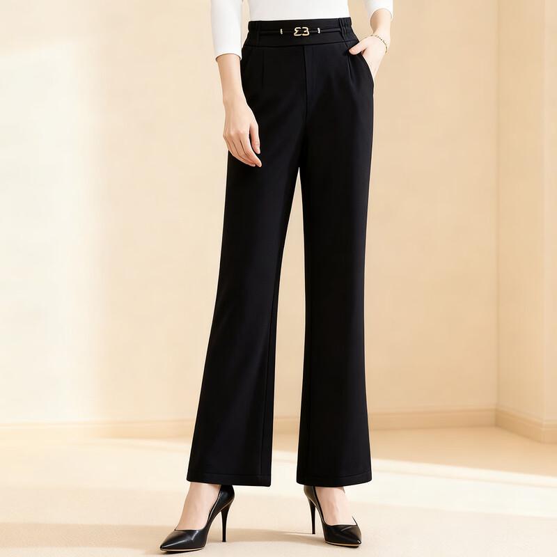 Pasite Women's Fleece Lined Flared Winter Casual Pants