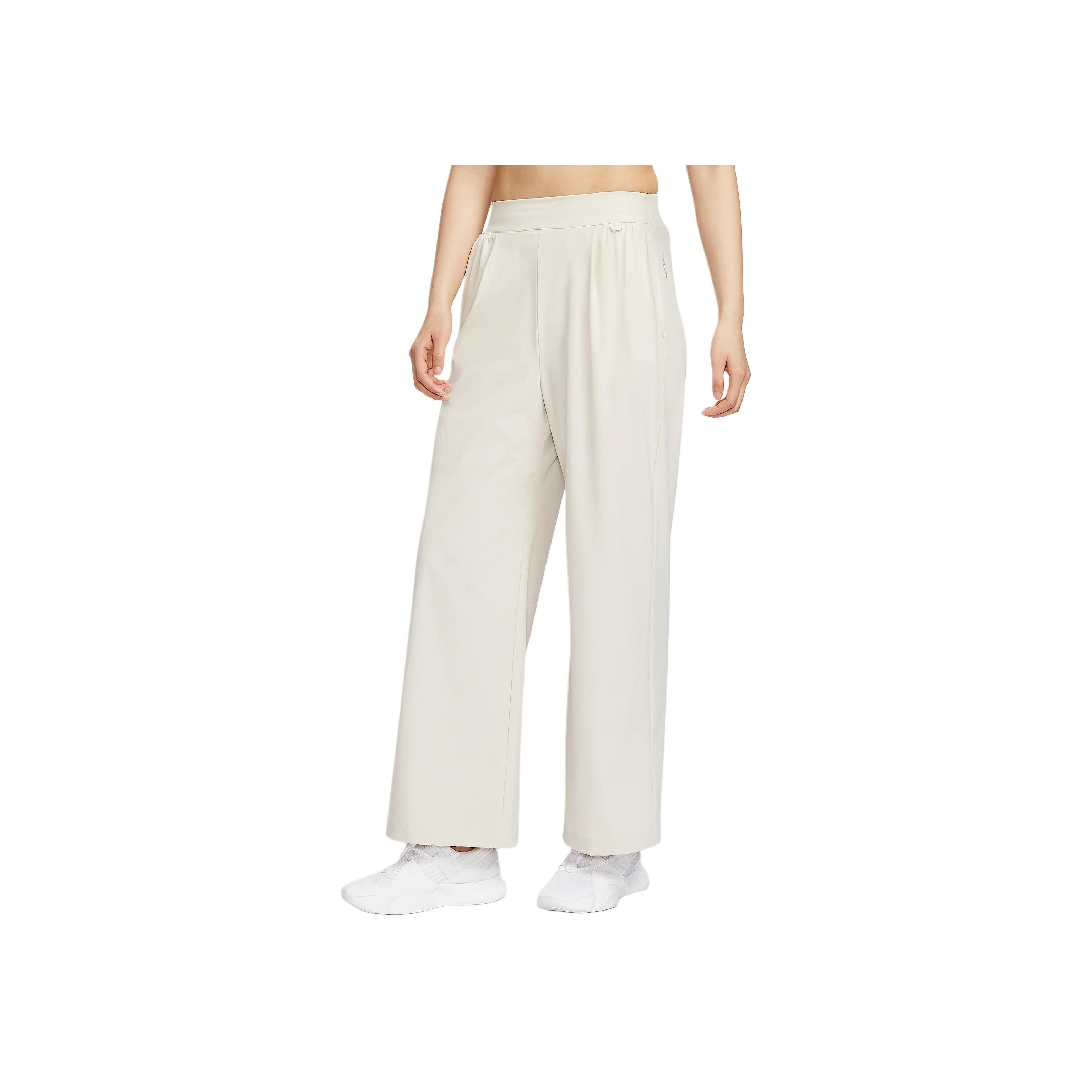 

Nike Однотонные брюки с высокой посадкой, свободного кроя, быстросохнущие, укороченные, с широкими штанинами, повседневные, женские, светло-минерально-коричневые HQ0236-104 XS