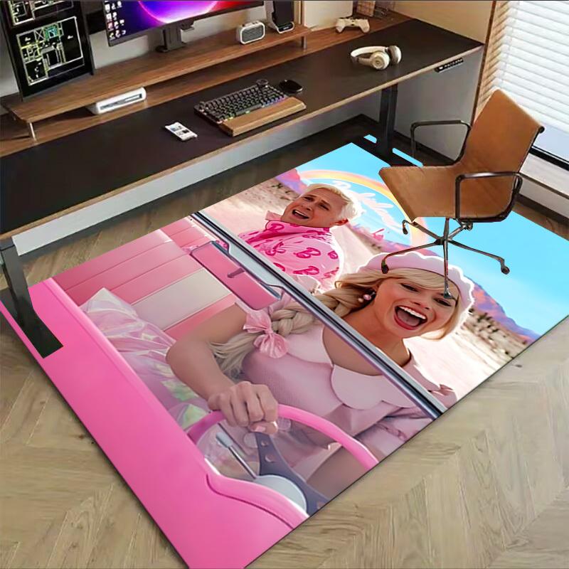 1pc Barbie Pink Carpet, for Home & Office Decor, Desk Chair Carpet, Festive GiftL1415