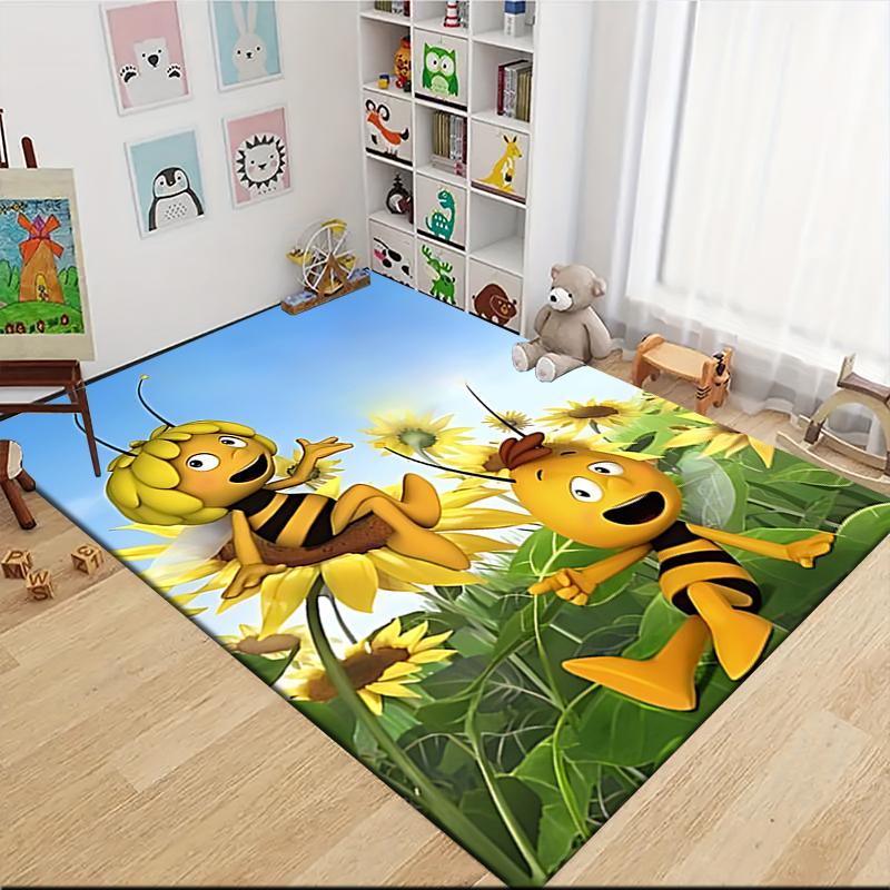 1Pc Bee Garden Carpet Rug Customizable Soft Washable Antislip Home Living Room Sofa Mats Personalized Rug 09173