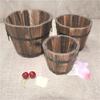 Carbonized Wood Plant Pots Flower Bucket for Garden Farmhouses Home Decorations