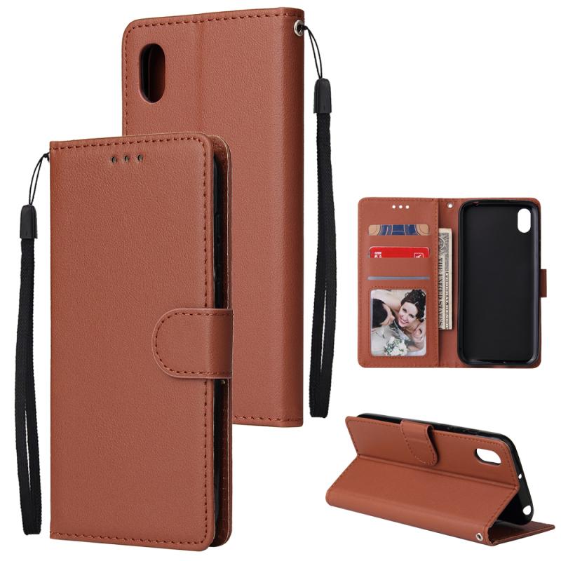 For HUAWEI Nova 3i/Y5 2019 PU Leather Protective Phone Case with 3 Cards Slots Bracket