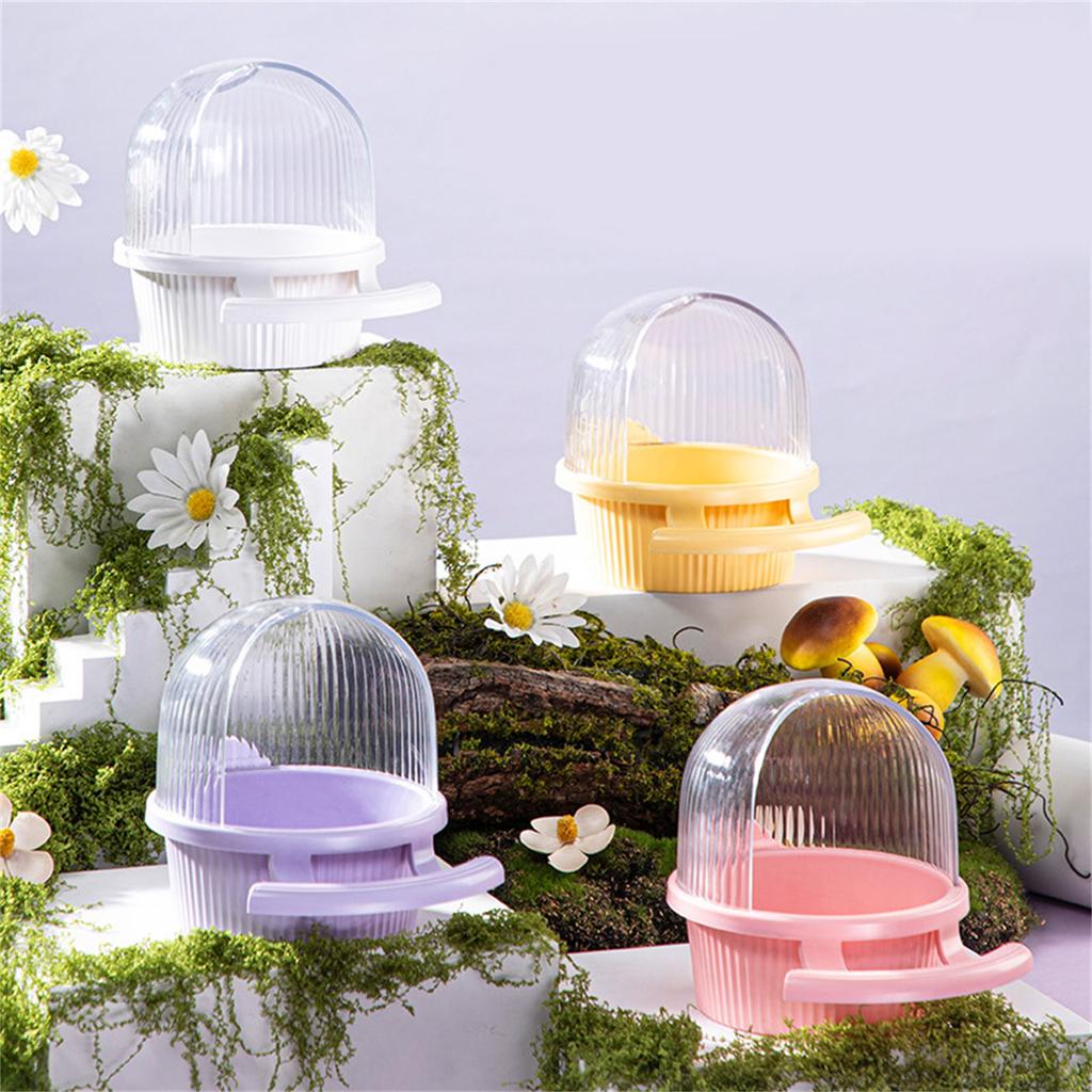 Convenient Bird Cage Hanging Plastic Feeder Box Parrots Food Dispenser Box for Pet Owners Providing Large Food Storage