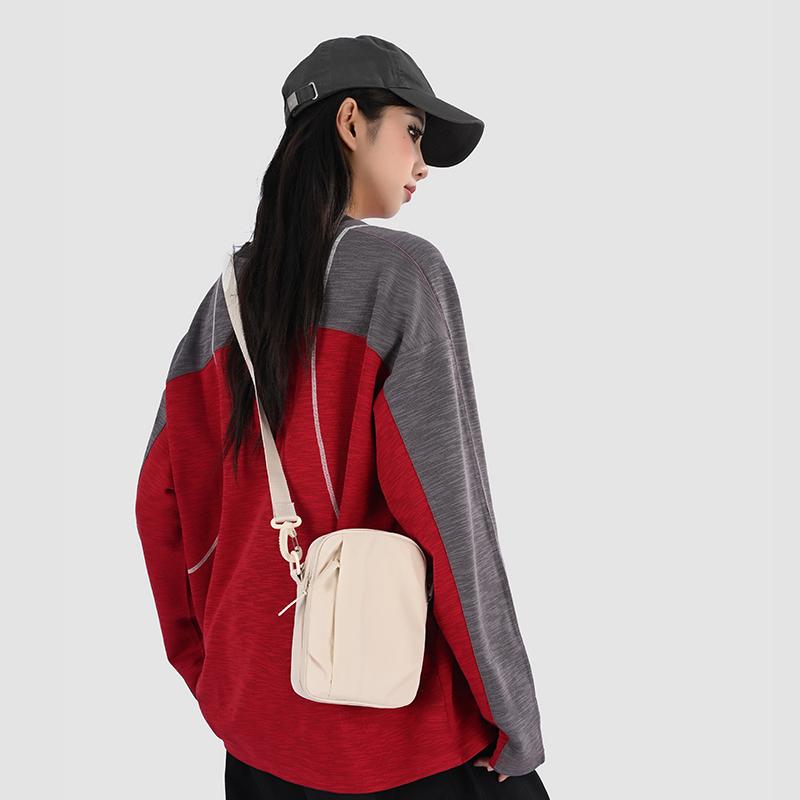 Lightweight Multifunctional Mobile Phone Bag Solid Color Shoulder Bag Crossbody Bag Commuter Nylon Bag