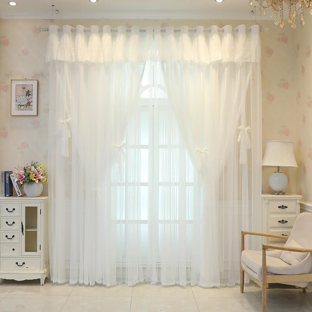Modern Minimalist Double Layer Thickened Blackout Curtains with Butterfly Knot Decoration for Bedroom and Living Room