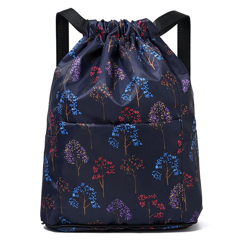 Women's Printed Drawstring Backpack Lightweight Sports and Fitness Backpack Travel Backpack
