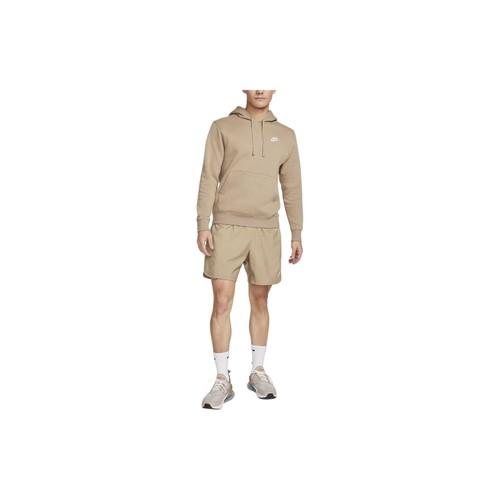 Nike Solid Color Hooded Casual Long-sleeve Vintage Sweatshirt for Men In Khaki