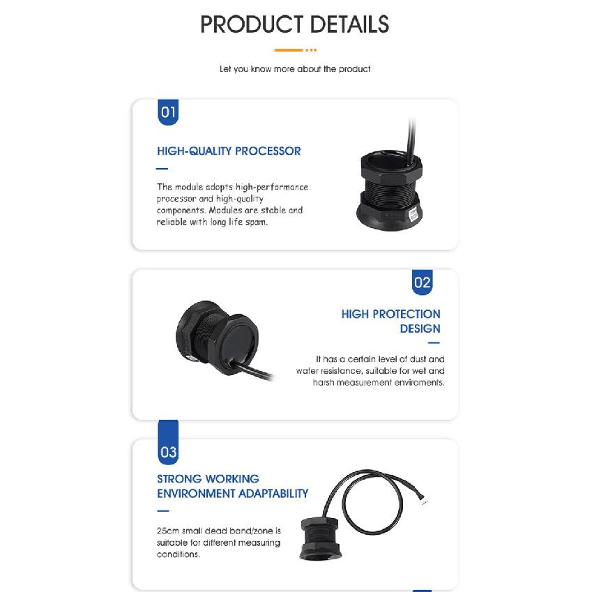 A13 Bin Fill Level Low Consumption Waste Level Sensor Small Beam Angle Support NB-IoT Ultrasonic Sensor