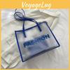Fashion Capacity Large Transparent Pvc Tote Bag With Splice Details For Daily