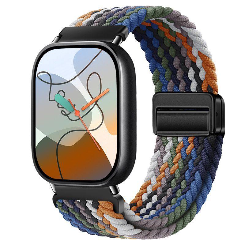 For Redmi Watch 6/5/4 XiaoMi Mi Band 8 Pro Quick Release Magnetic Woven Nylon Band Adjustable Breathable Sport Wristband