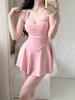 Women's Conservative Slimming One-Piece Swimsuit - INS Style, Sexy Strappy Korean Dress Design