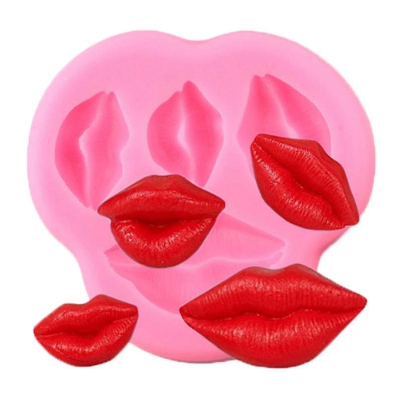 Red Lip Biscuits Silicone Mold Chocolate Candy Mold for Diy Dessert Ice Block Mold Handmade Cupcake Decor Baking Tool