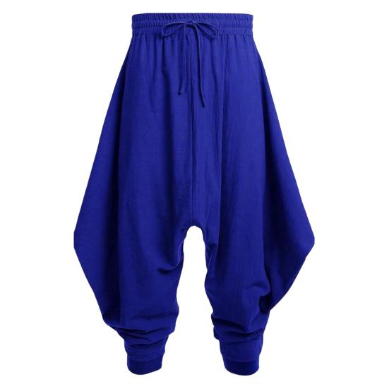 Чоловічі штани-шаровари Повсякденні з куліскою Широкі Бавовняні Вільного крою з низькою посадкою для хіпі Вуличний стиль Пляжні