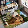 Custom Name Cow Printed Carpet,Rug for Office Chair Living Room Bedroom Kitchen Room Decor Gifts.