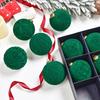 9pcs 10cm Christmas Hanging Balls Flocking Vintage Velvet Christmas Balls Shatterproof Plastic Xmas Tree Pendant