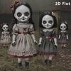 Set of 2 Halloween Garden Stakes featuring 2D Flat Creepy Boy Ghost Decorative Yard Stakes for Spooky Outdoor Decor