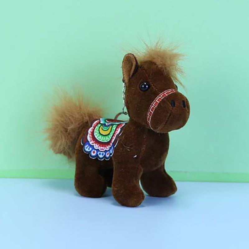 

Mini Simulation Pony Doll White Dragon Horse Plush Pendant Kindergarten Student Gift Cute Doll Keychain Doll