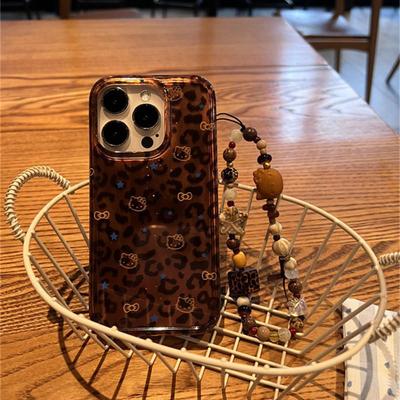 Etui na iPhone'a Myer Brown z nadrukiem pantery dla 16ProMax/15/14 - Kolekcja Jesień/Zima