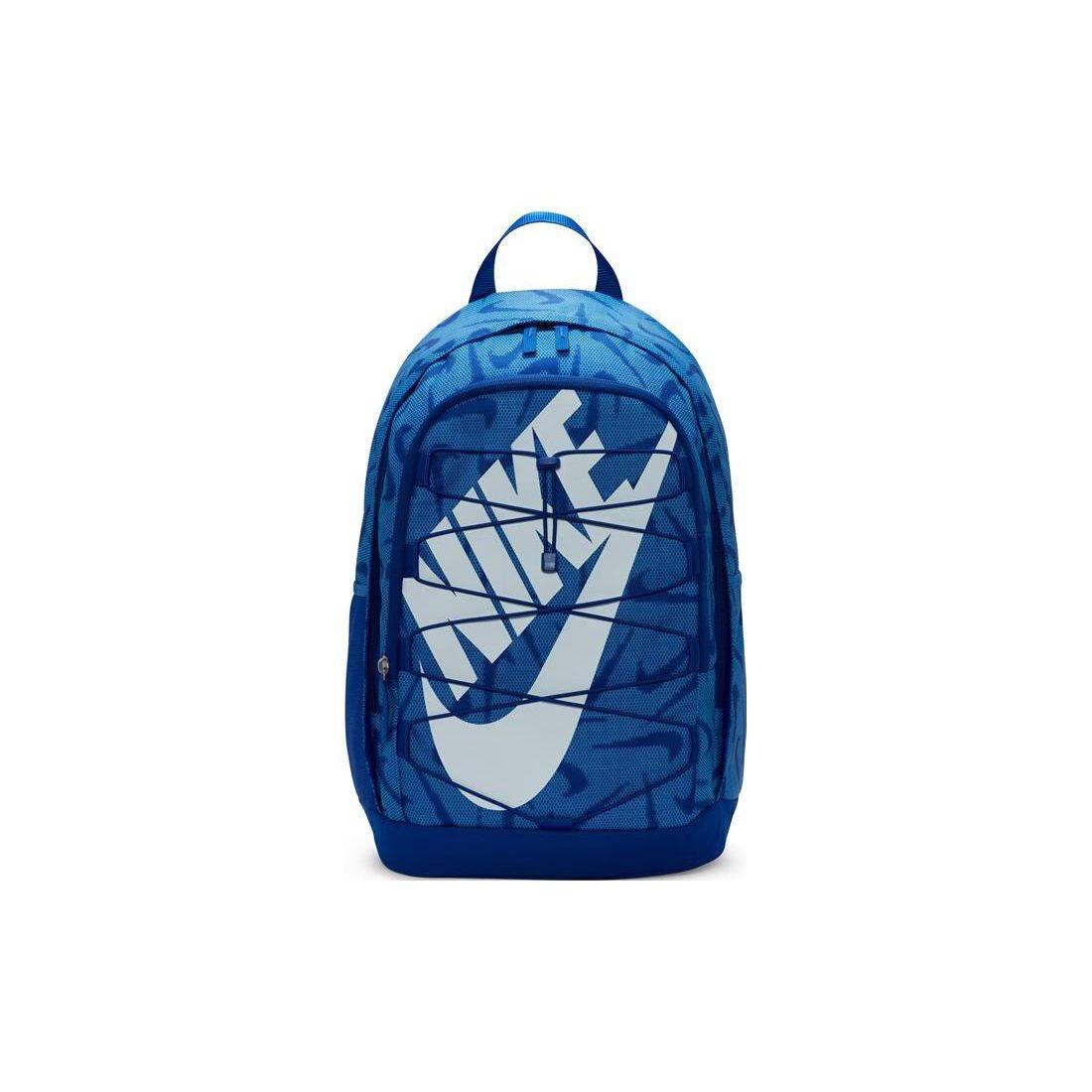 Nike Hayward All Over Logo Sports Casual Fabric Backpack Unisex Backpack Blue DQ5617-417 Blue