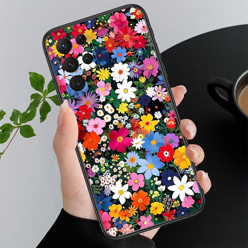 Flower Art Funda Phone Case For Samsung Galaxy S26 S25 S24 S23 S22 Ultra S23 S22 S25 Plus S24 FE S26Edge