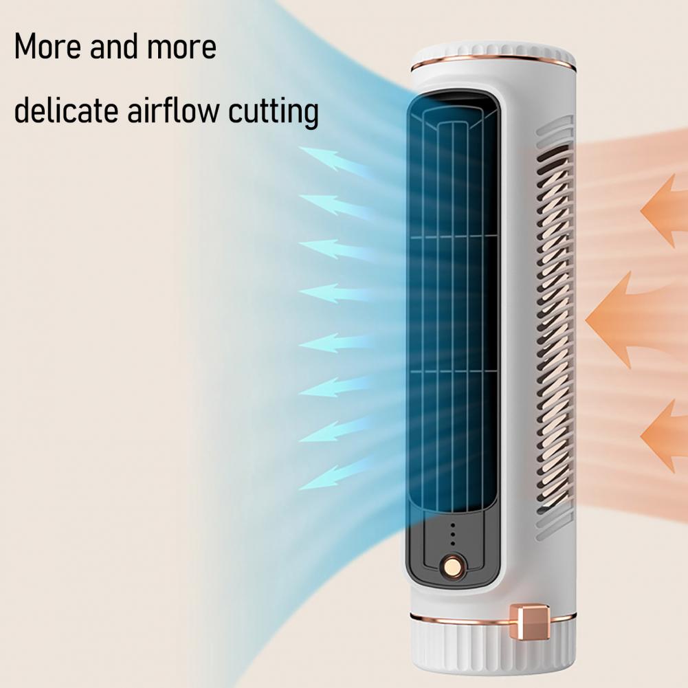 Quiet Tower Fan, Cordless Desktop Fan, Portable Air Conditioner, Adjustable 3 Speed Air Cooler, USB Rechargeable Personal Coolin