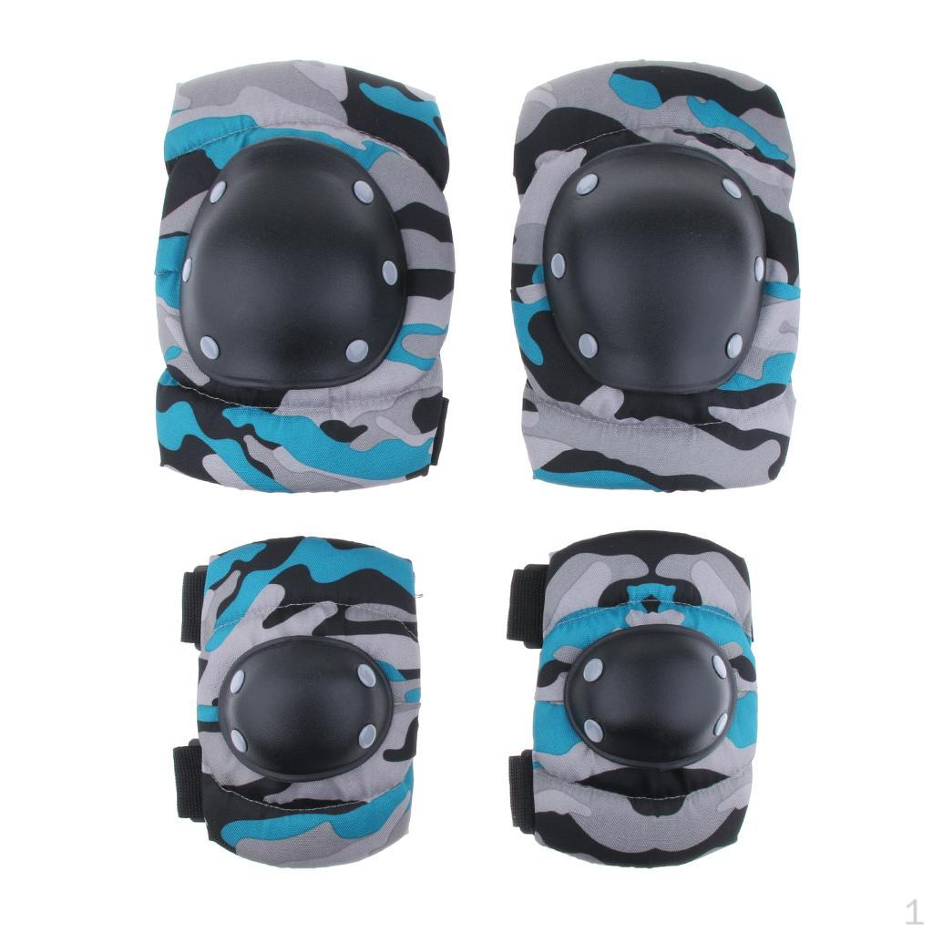 

Safety Adult Knee Elbow Pads Protective Gear For BMX Bike Accessory Blue L