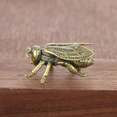 New Solid Brass Insect Honey Bee Figurines Miniatures Tea Pet Funny  Crafts Collection Desktop Small Ornaments Home Decoration